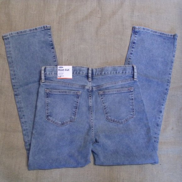 NWT OLD NAVY Straight Denim Jean Pants Light Wash High Rise - Picture 4 of 5